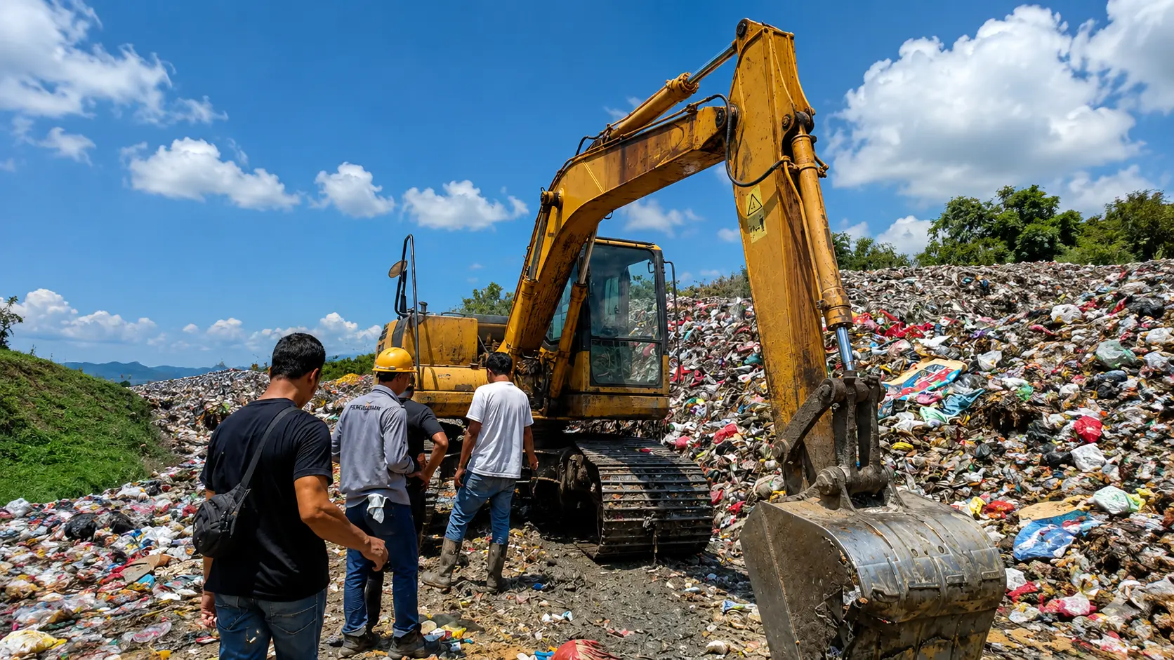Ekskavator TPA Landoh Rusak, UPT Pengelolaan Sampah Rembang Koordinasi Pinjam Alat Berat DPUTR